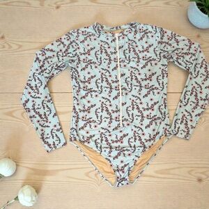 Floral Long Sleeve Mott Onepiece bathing suit XL